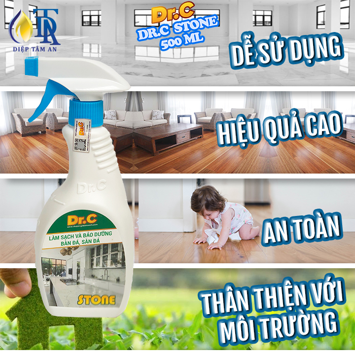 Tẩy Đa Năng Vua Tẩy Rửa Đa Năng,Làm Sạch Các Vết Keo Sơn,Vết Bẩn Bám Lâu ngày Trên Tường Và Bề Mặt Cứng DR.C Stone 500ml