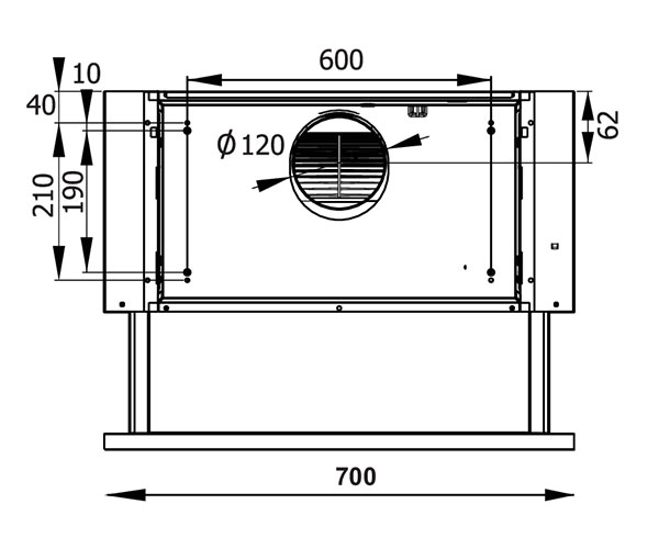 Máy Hút Mùi Âm Tủ CivinA  CV-700T Động Cơ Tuabin Bằng Đồng, 3 Tốc độ Hút (Kích thước 700mm) - Hàng Chính Hãng