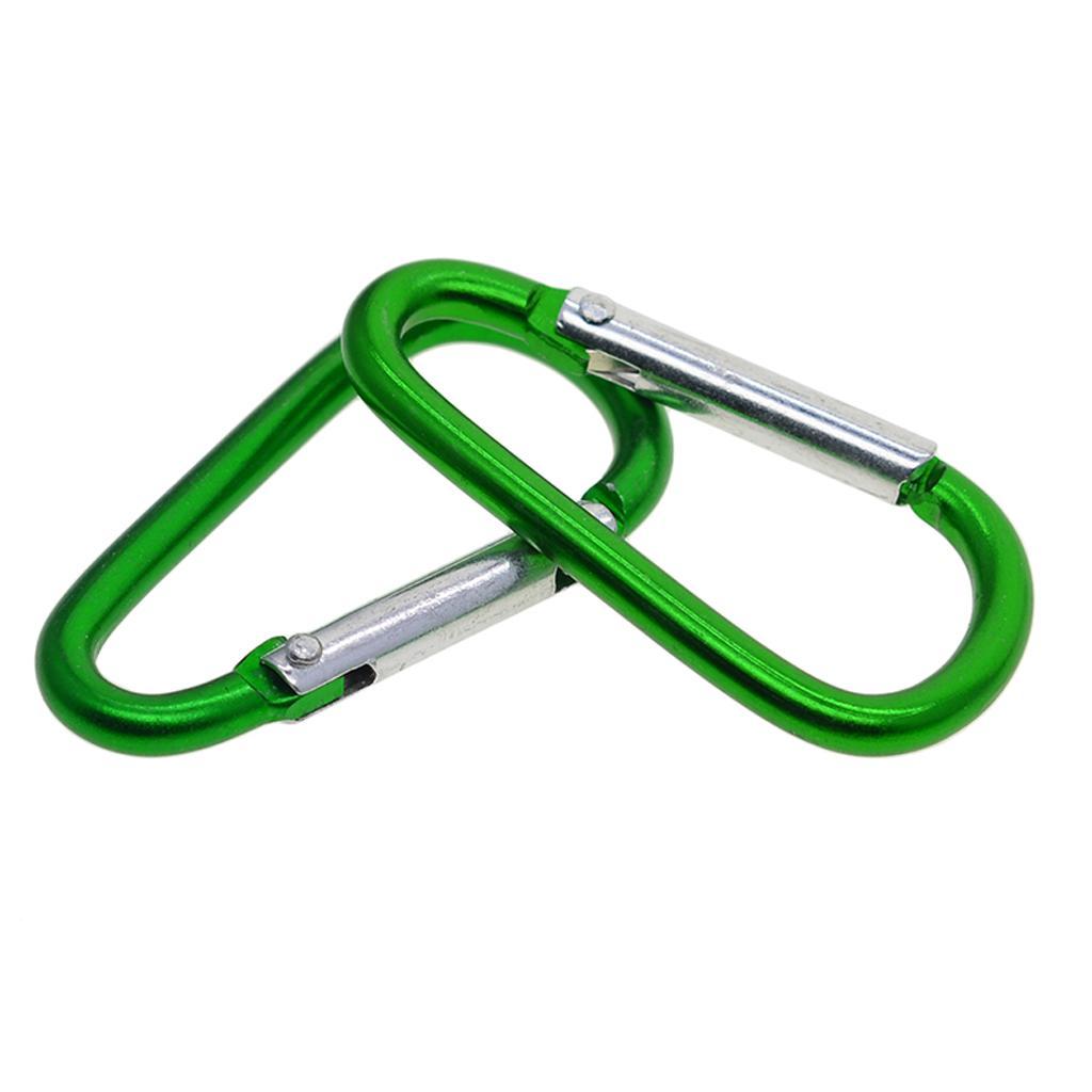 50 Pieces Aluminum Carabiner Spring Clip Climbing Keychain Rings