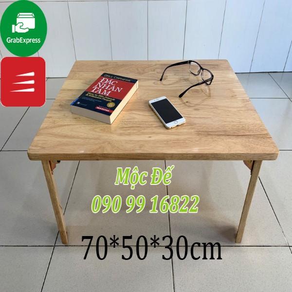 Bàn Gỗ Cao Su MỘC ĐẾ Size 70x50cm Bàn Ăn Mini Chân Gập Đa Năng Nội Thất Phòng Khách, Phòng Ngủ