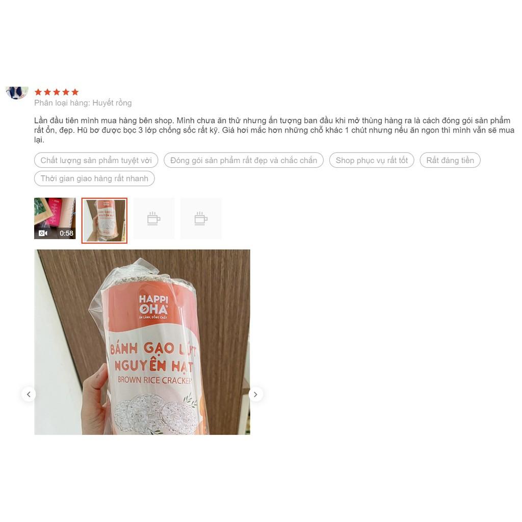 Bánh Gạo Lứt Nguyên Hạt HAPPI OHA 510g - Hỗ trợ ăn kiêng, tập gym, thực dưỡng, eatclean