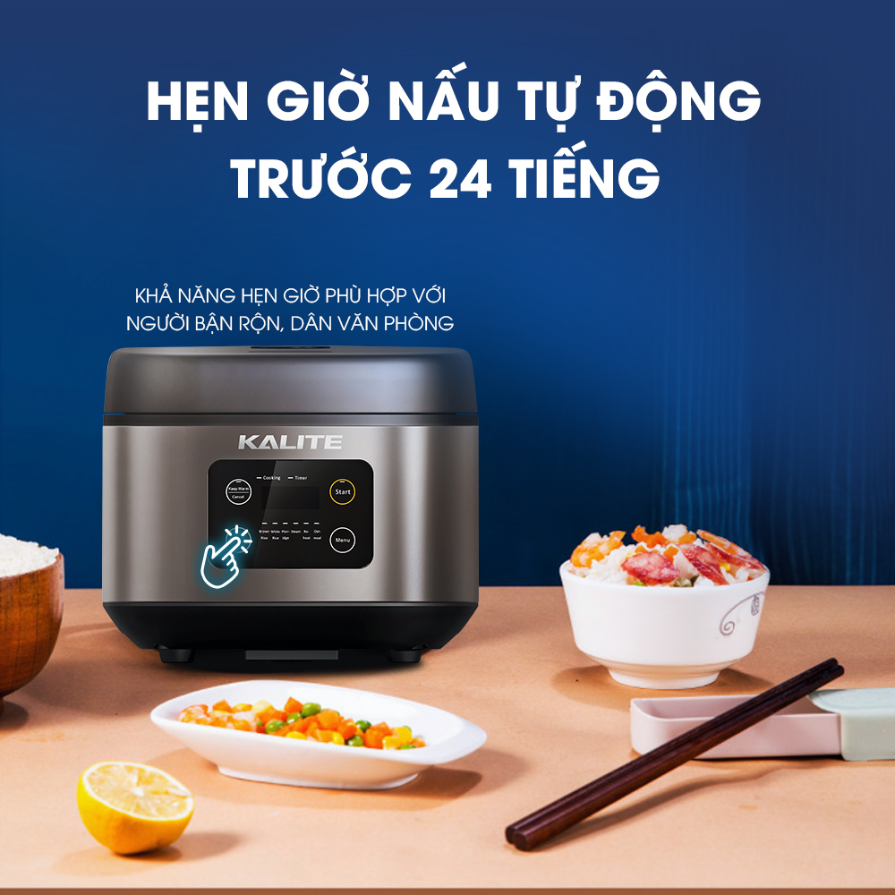 Nồi Cơm Điện Tử KALITE KL-620 Thương Hiệu Úc Công Suất 860W Dung Tích 1.8L 8 Chế Độ Nấu - Hàng Chính Hãng