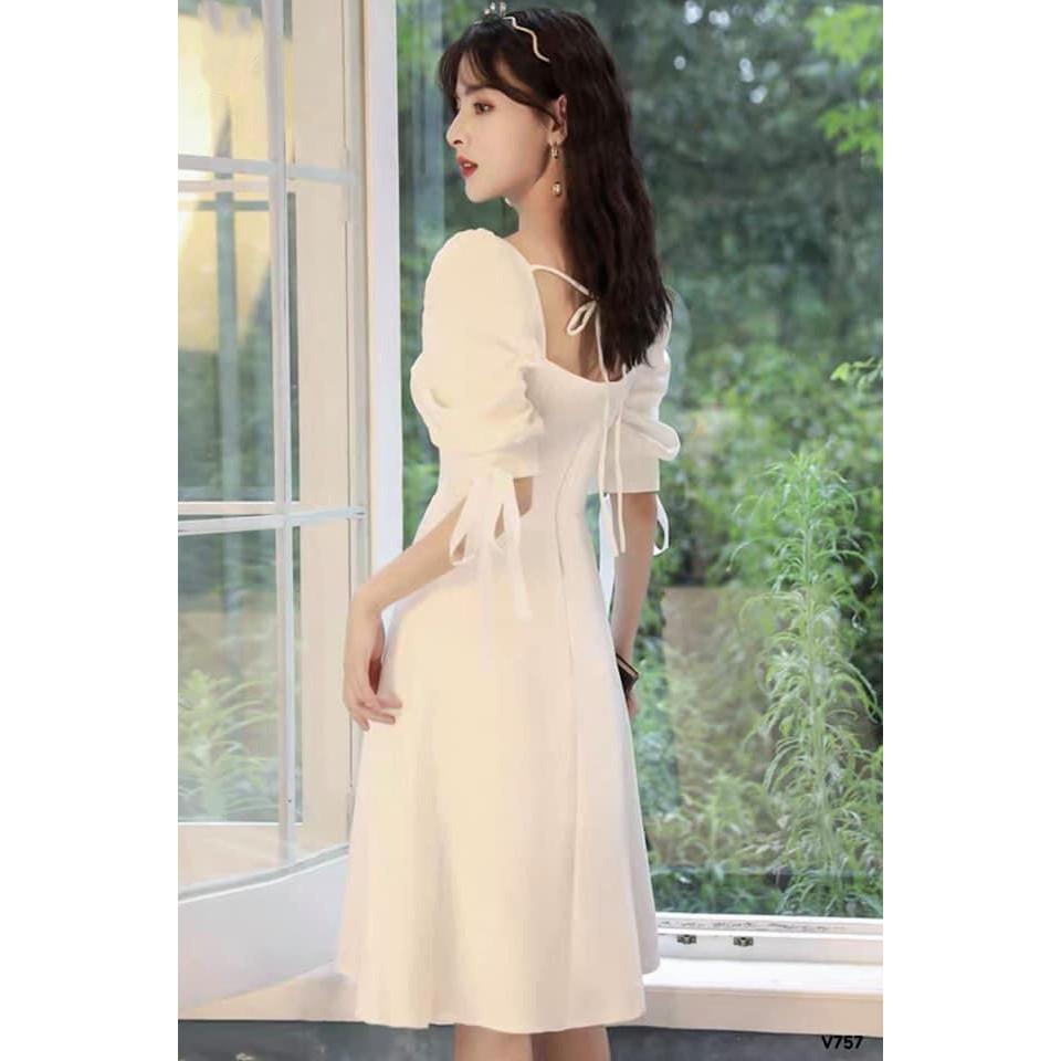 Đầm tay nơ cổ vuông dáng xinh thướt tha - Mina dress RE