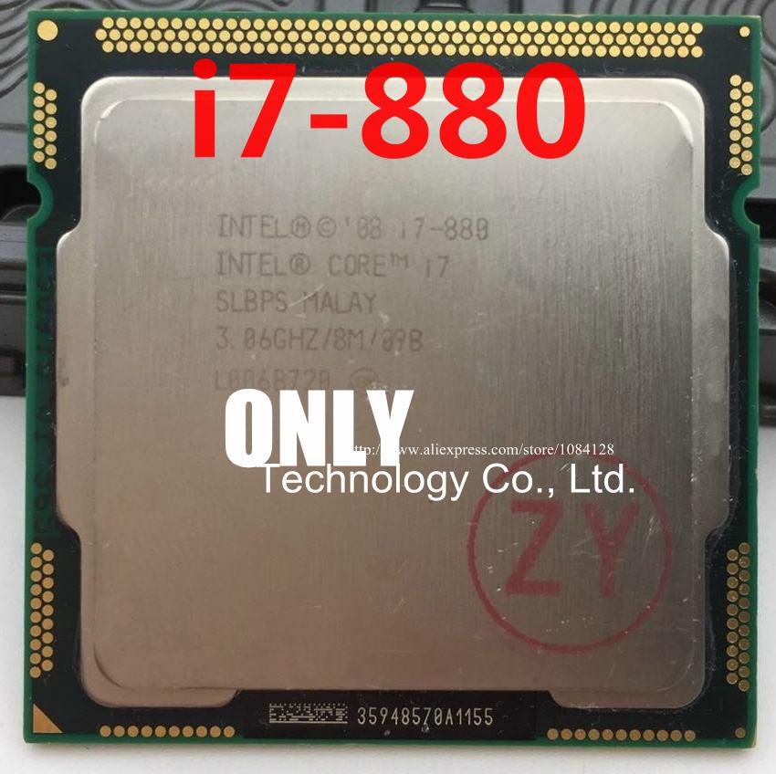 Miễn phí vận chuyển i7 880 3.06GHz 8M SLBPS Quad Core 8 luồng máy tính để bàn bộ vi xử lý i7-880 CPU 1156pin trầy xước miếng