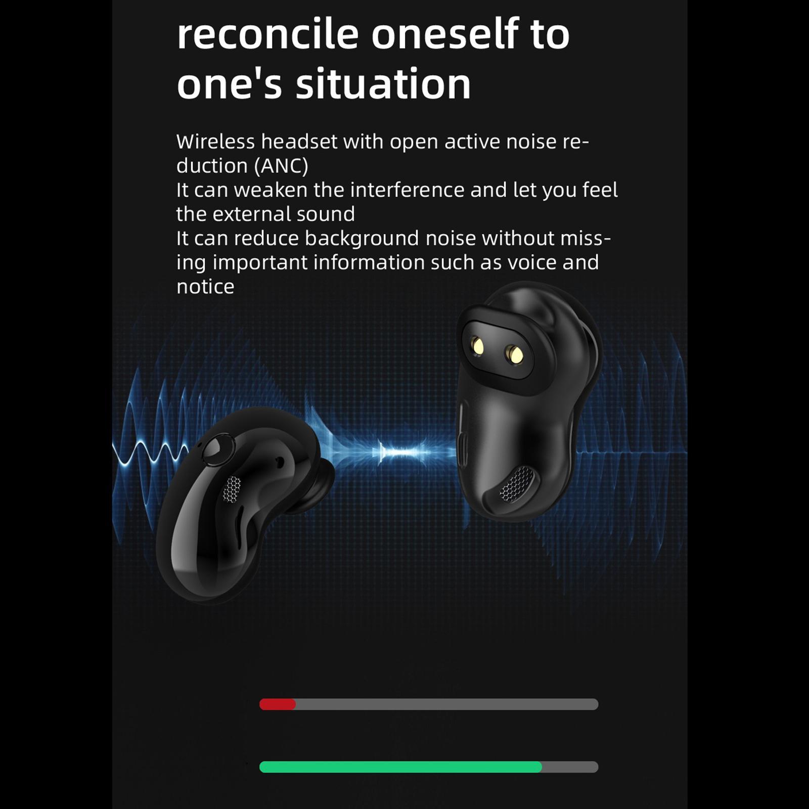 S6 Bluetooth Earphones Wireless Headphone Binaural Call Black