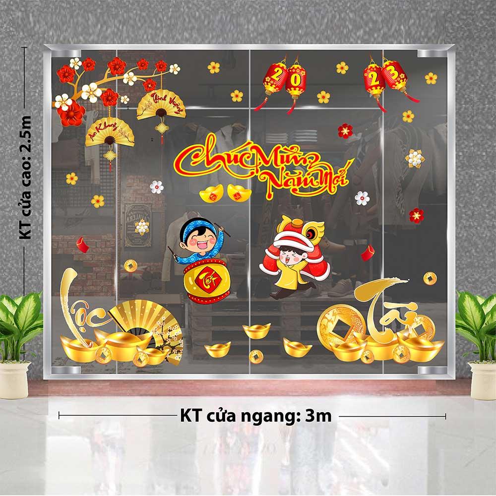 DECAL TRANG TRÍ TẾT 2023 COMBO SỐ 37