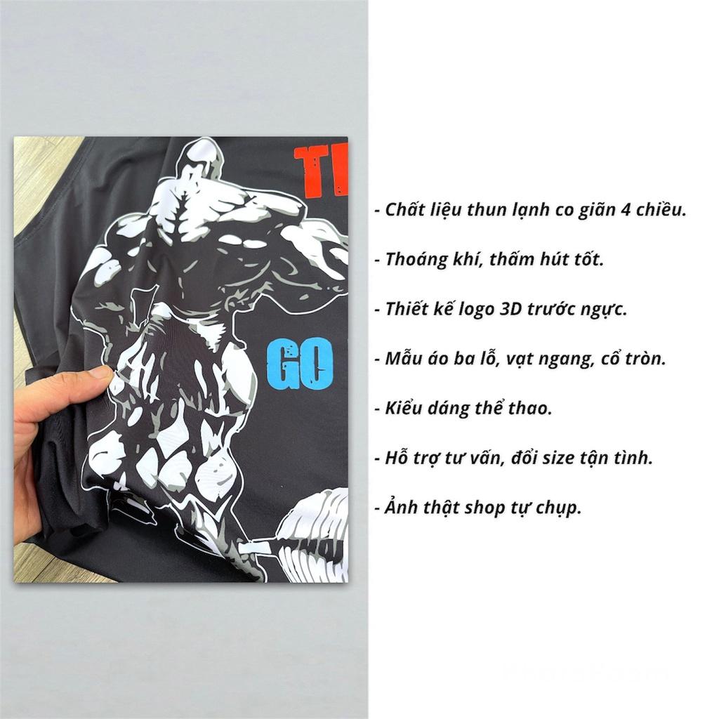 Áo 3 lỗ nam tập gym DO GYM SHOP form body đẹp, thun lạnh 4 chiều thoáng mát