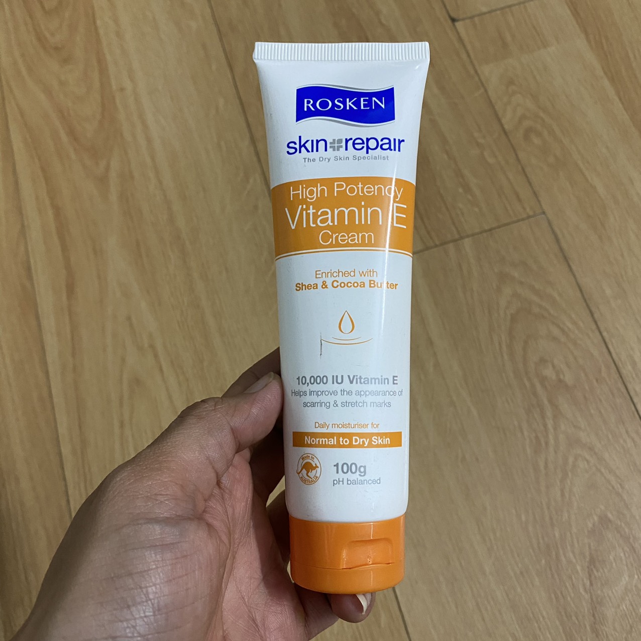 Kem dưỡng phục hồi da Rosken High Potency Vitamin E Cream 100ml - dành cho da bỏng, bỏng nắng, bỏng sau peel