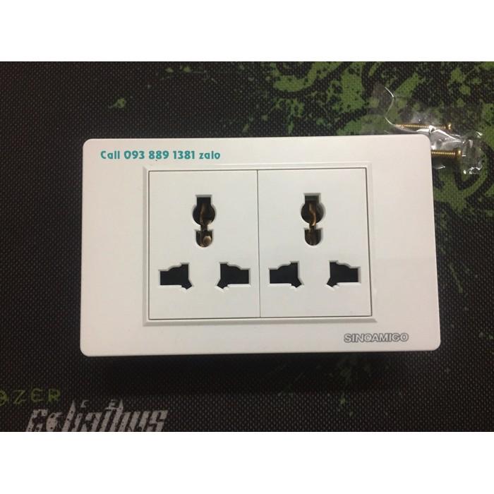 Ổ điện âm tường 3 chấu cắm đa năng K6-040 Sinoamigo, công suất 16A-220V nhập khẩu chính hãng