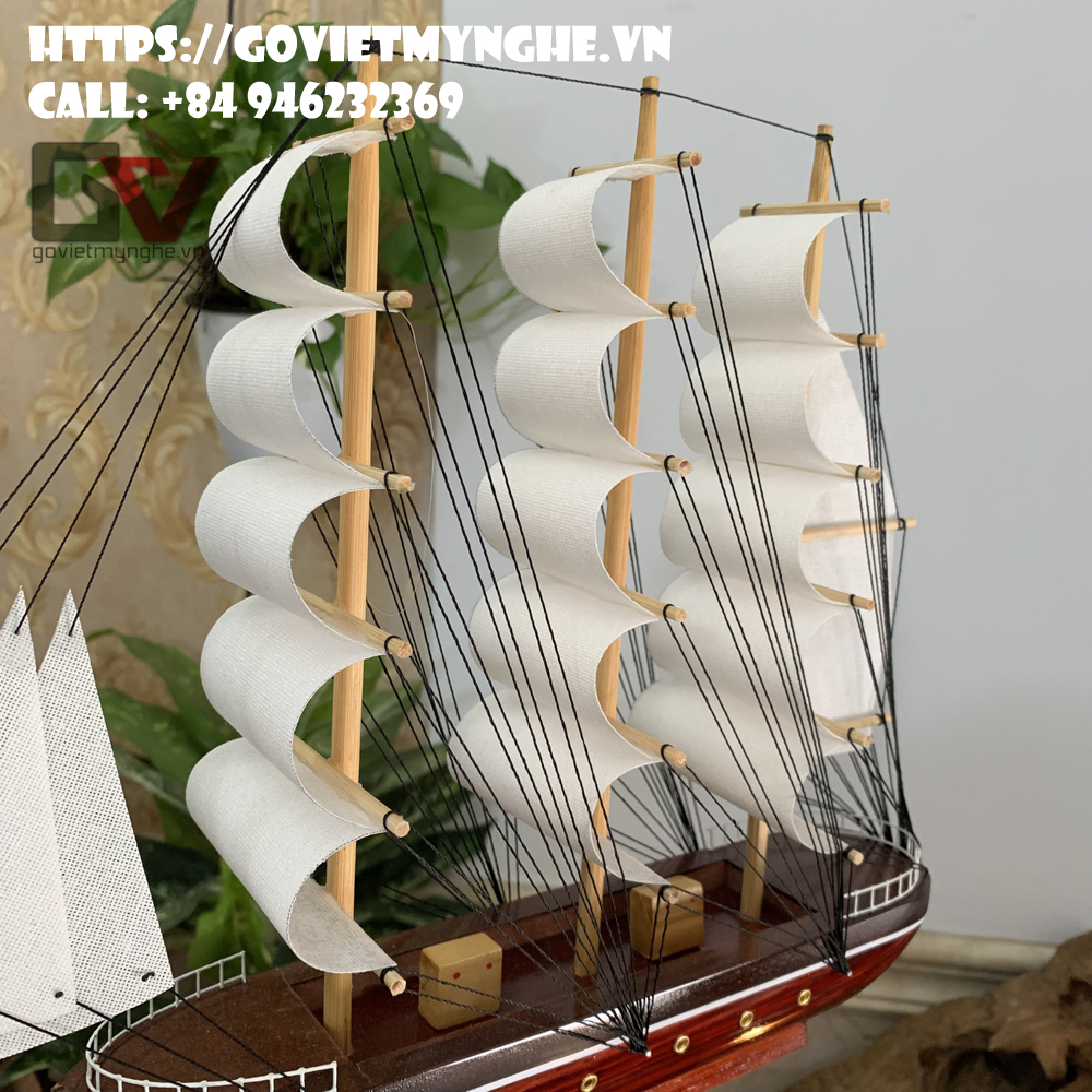 Mô Hình Thuyền Gỗ Chở Hàng Le Belem Thân 30cm - Gỗ Tự Nhiên