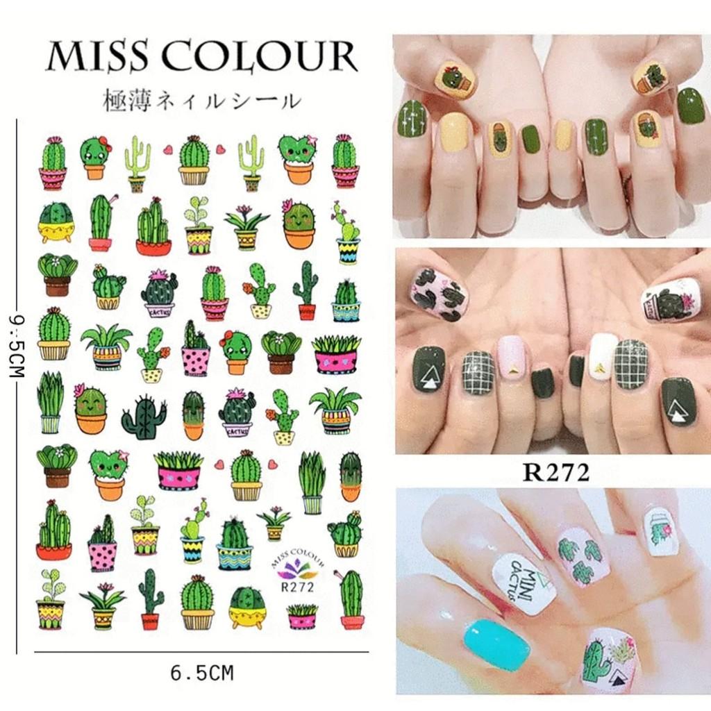 Sticker nails - hình dán móng 3D xương rồng