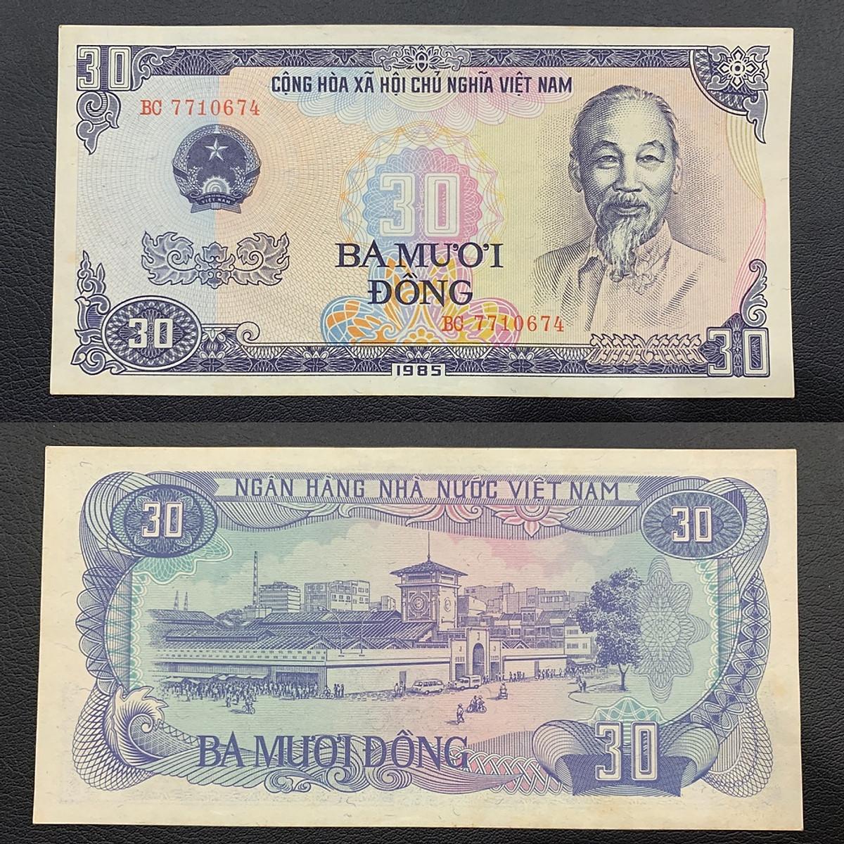 [MỚI 99%] Tờ Tiền 30 Đồng năm 1985 cảnh chợ Bến Thành , mệnh giá độc nhất trên thế giới, sưu tầm