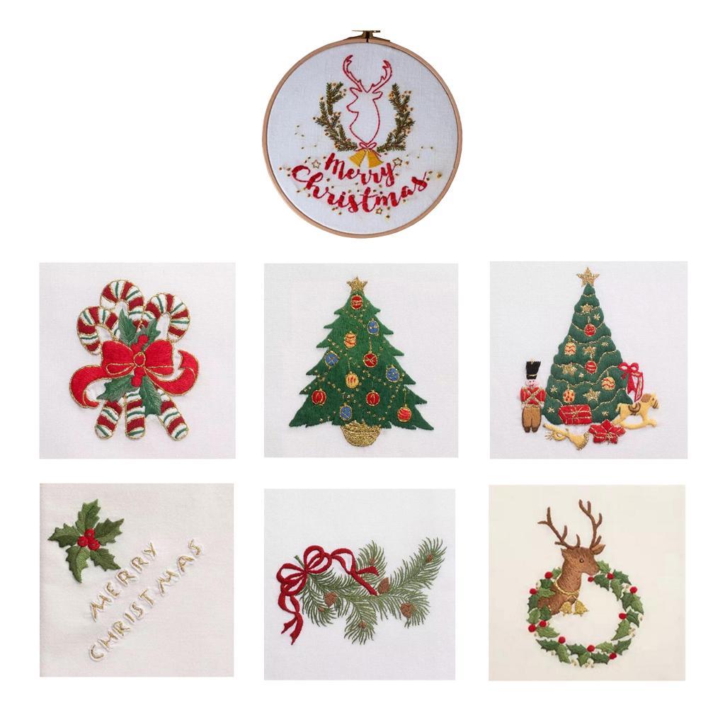 Christmas Cross Stitch Kits For Beginner Embroidery Xmas Home Decor Gift