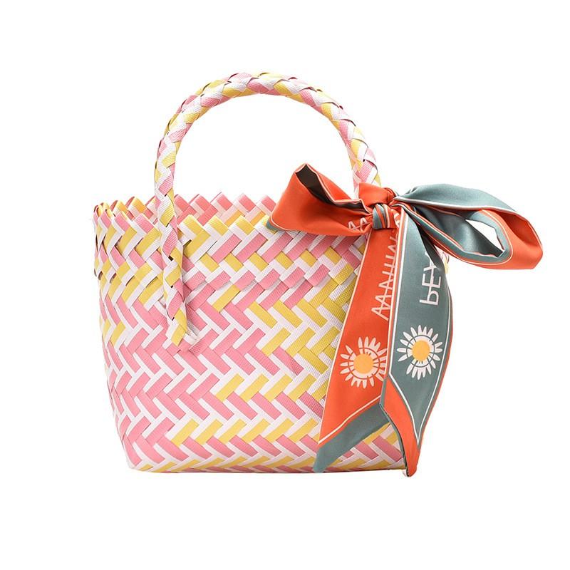 Woven Vegetable Basket Women's Bag New Summer Internet Celebrity Fashion and All-Match Handbag Western Style Beach Bag