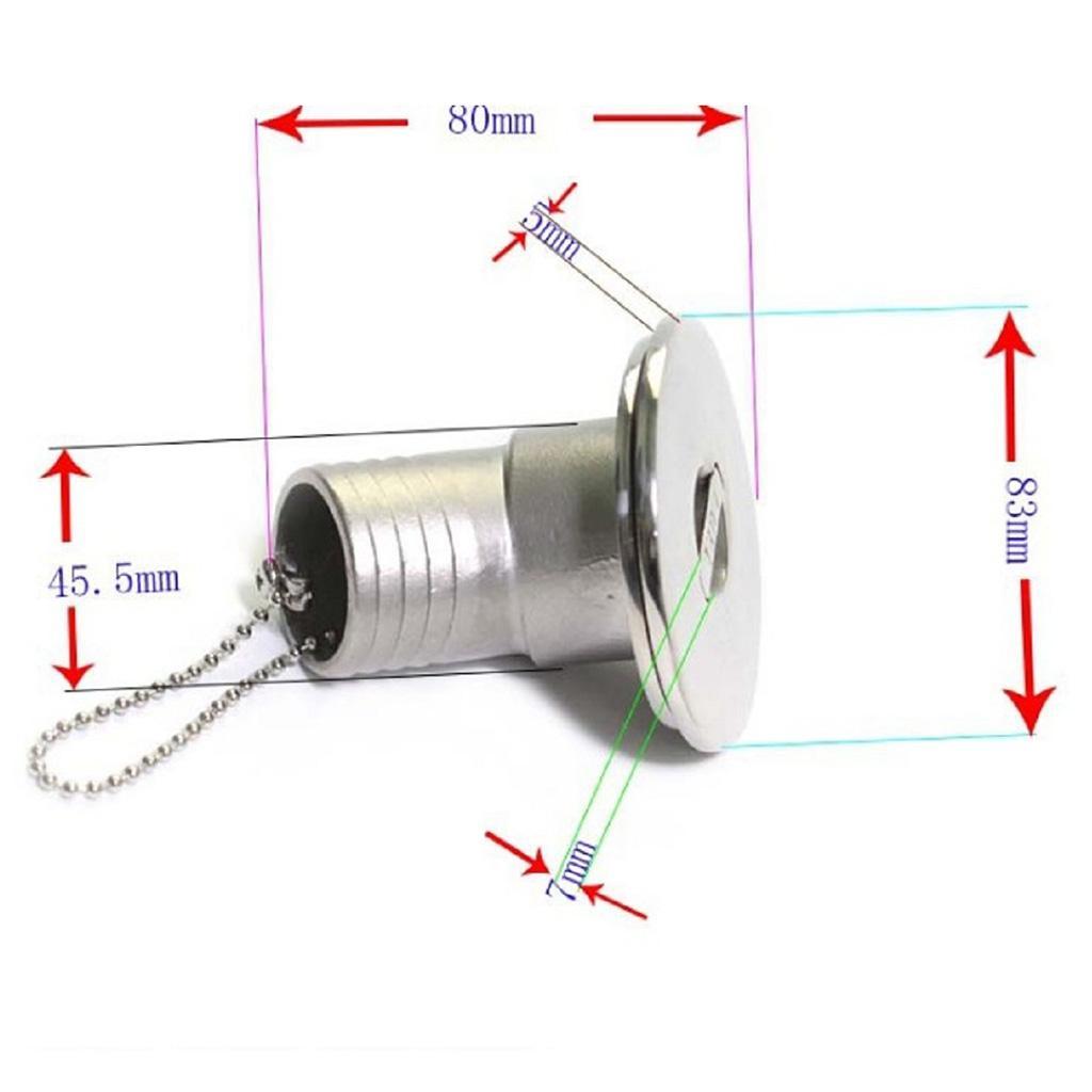 Marine  Boat Fuel Deck Fill / Filler Stainless Steel 316 1.5" Fuel