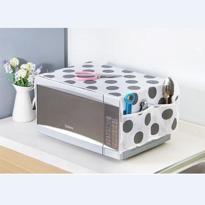 Tấm phủ tủ lạnh, máy giặt, lò vi sóng in hình dễ thương, bảo vệ tủ chống bụi bẩn, chống thấm nước có túi bên hông đựng đồ tiện lợi - giao mẫu ngẫu nhiên - GDHN Loại Tốt
