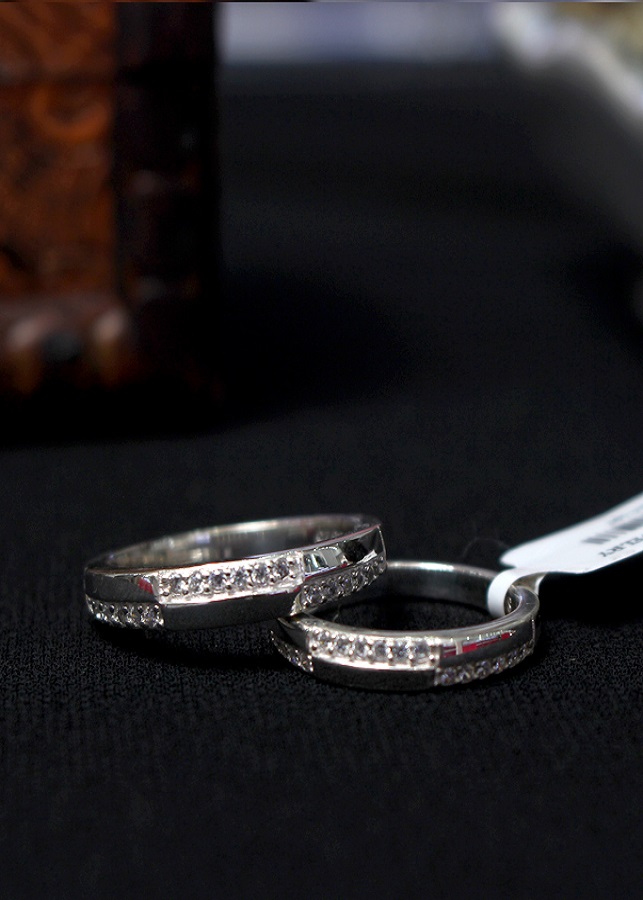 Nhẫn đôi Glosbe 12 xi vàng tây cỡ lớn