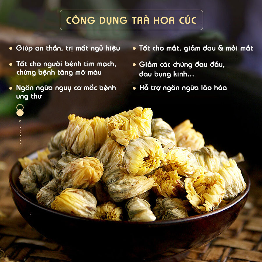 Trà Hoa Cúc Kim Cương, giúp An Thần, Ngon Giấc, giảm Đau Đầu/ Trà Hoa Cúc sấy lạnh Nhiều dưỡng chất