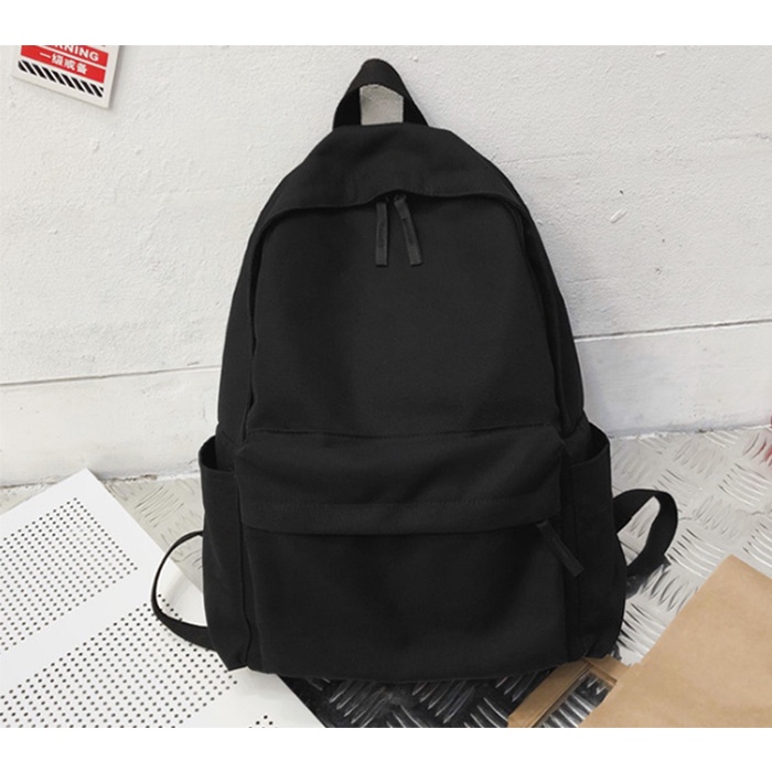 Balo Nam Nữ Unisex  Cặp Đi Học Thời Trang Ulzzang Hàn Quốc Vừa Laptop 15inch Đen