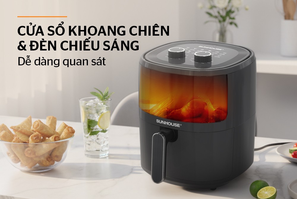 [Hàng chính hãng] Nồi chiên không dầu 5L Sunhouse SHD4021