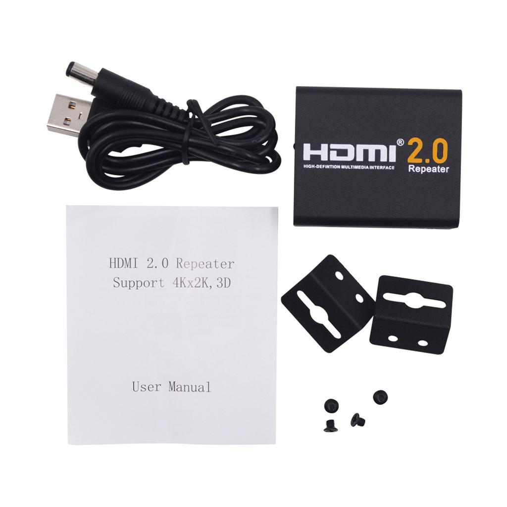 60M HDMI Extender HDMI2.0 Splitter Repeater Signal Amplifier Booster Adapter