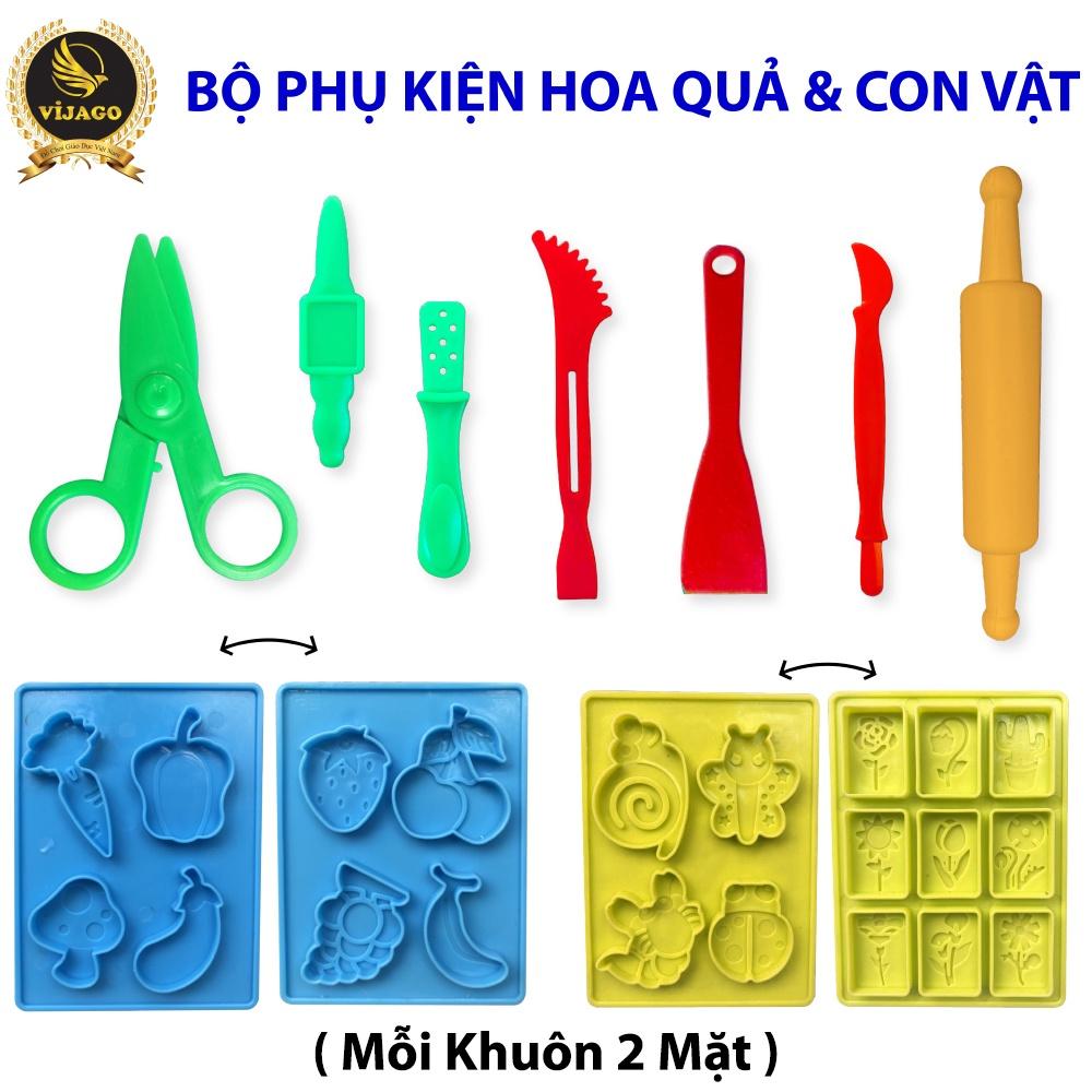 Combo Bộ Sản Phẩm Đất Nặn An Toàn Vijago Việt Nam (Khuôn, Phụ kiện, Đất nặn )