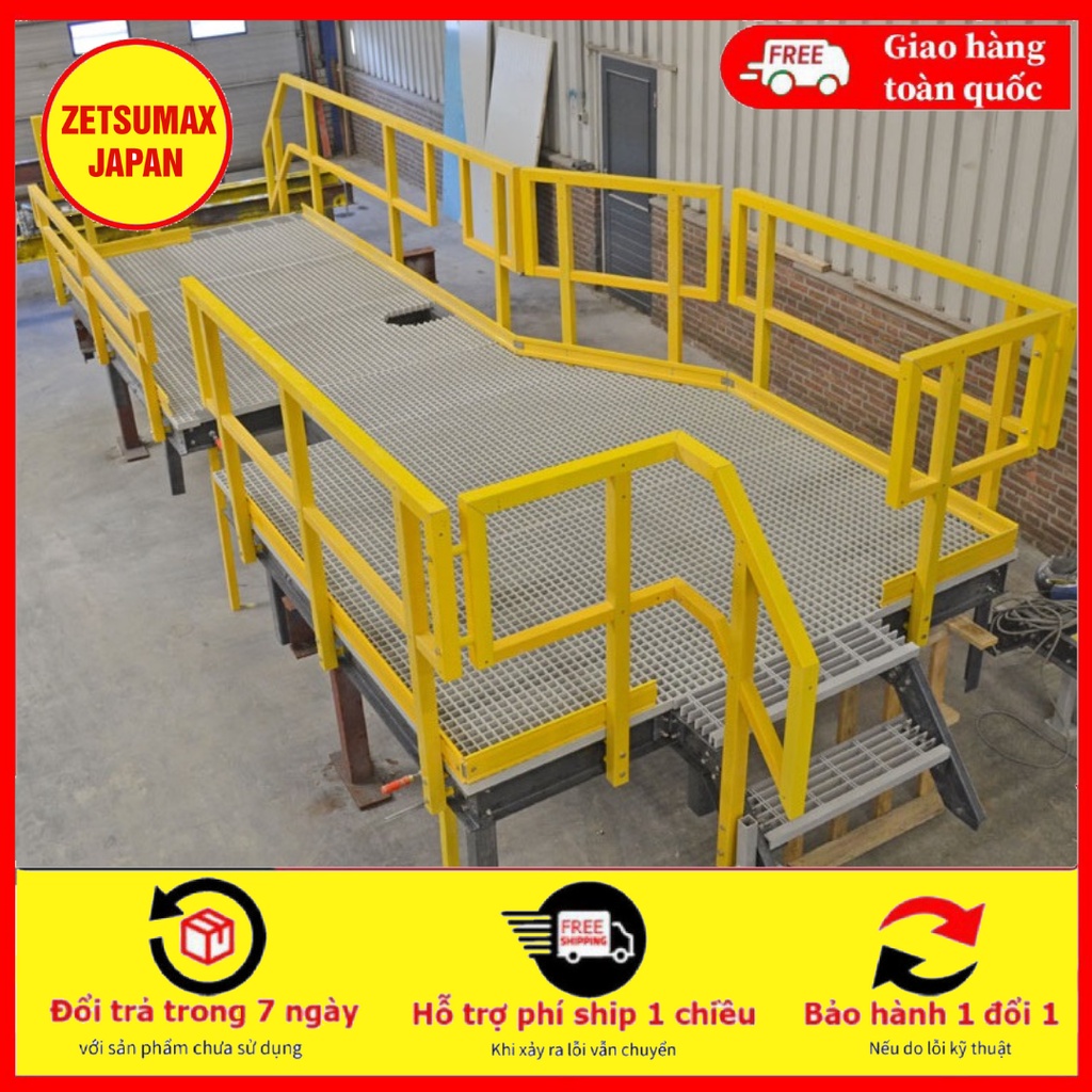 Tấm Sàn Frp Grating Kích Thước 1220 x 2440 x 38mm Chống Trượt Kháng Hóa Chất Độ Bền Cao Và Chi Phí Bảo Trì