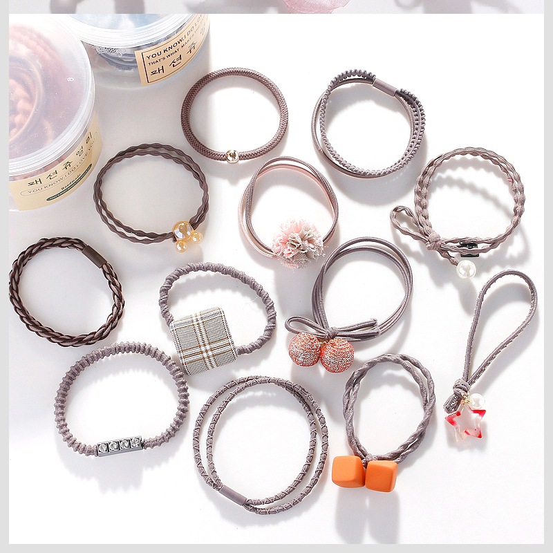 Chun buộc tóc 12 mẫu siêu dễ thương - Kèm hộp đựng