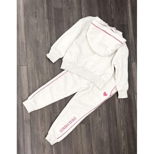 Bộ nỉ bé gái xuất dư xịn áo hoodie viền hồng (18/24M-7/8Y)