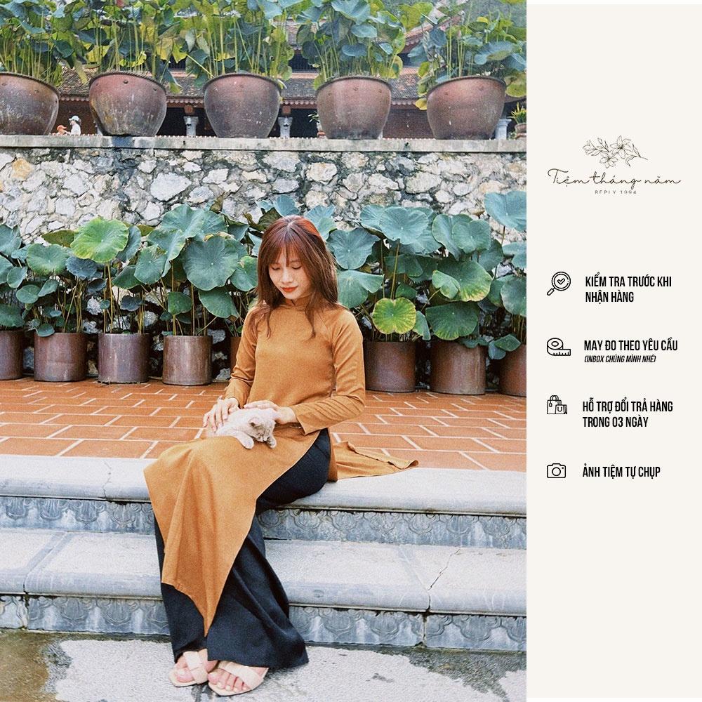 Áo dài xưa dáng suông - màu Nâu