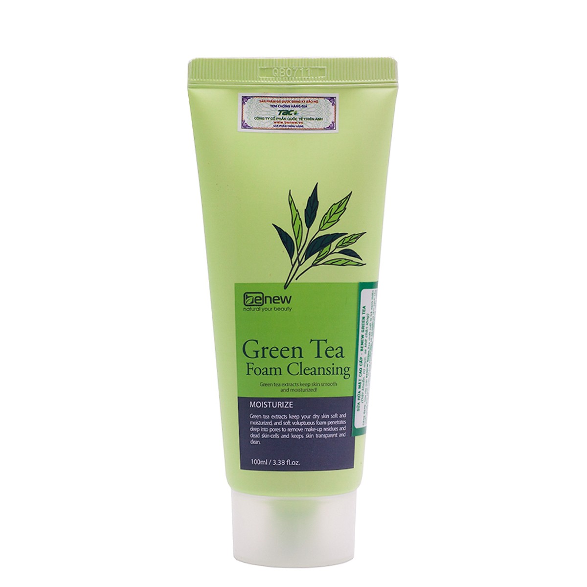 Sữa Rửa Mặt Hàn Quốc Tinh Chất Trà Xanh Benew Green Tea Foam Cleansing (100ml) – Hàng Chính Hãng [ Tặng dây cột tóc ]