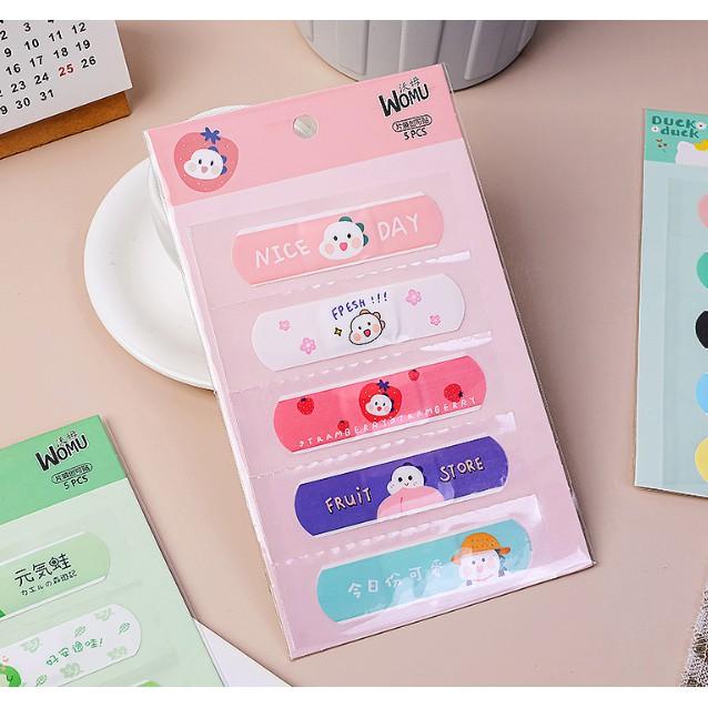 Vỉ 05 chiếc băng gâu hoạt hình dễ thương - miếng dán cầm máu