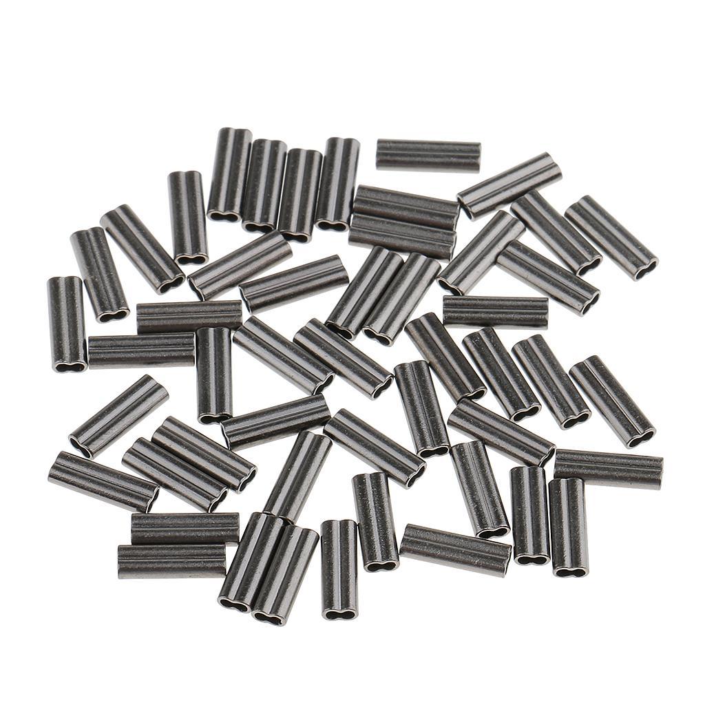 Double Barrel Copper Crimp Sleeves Fishing Crimps for Rig Making 1.2/0.8/1mm