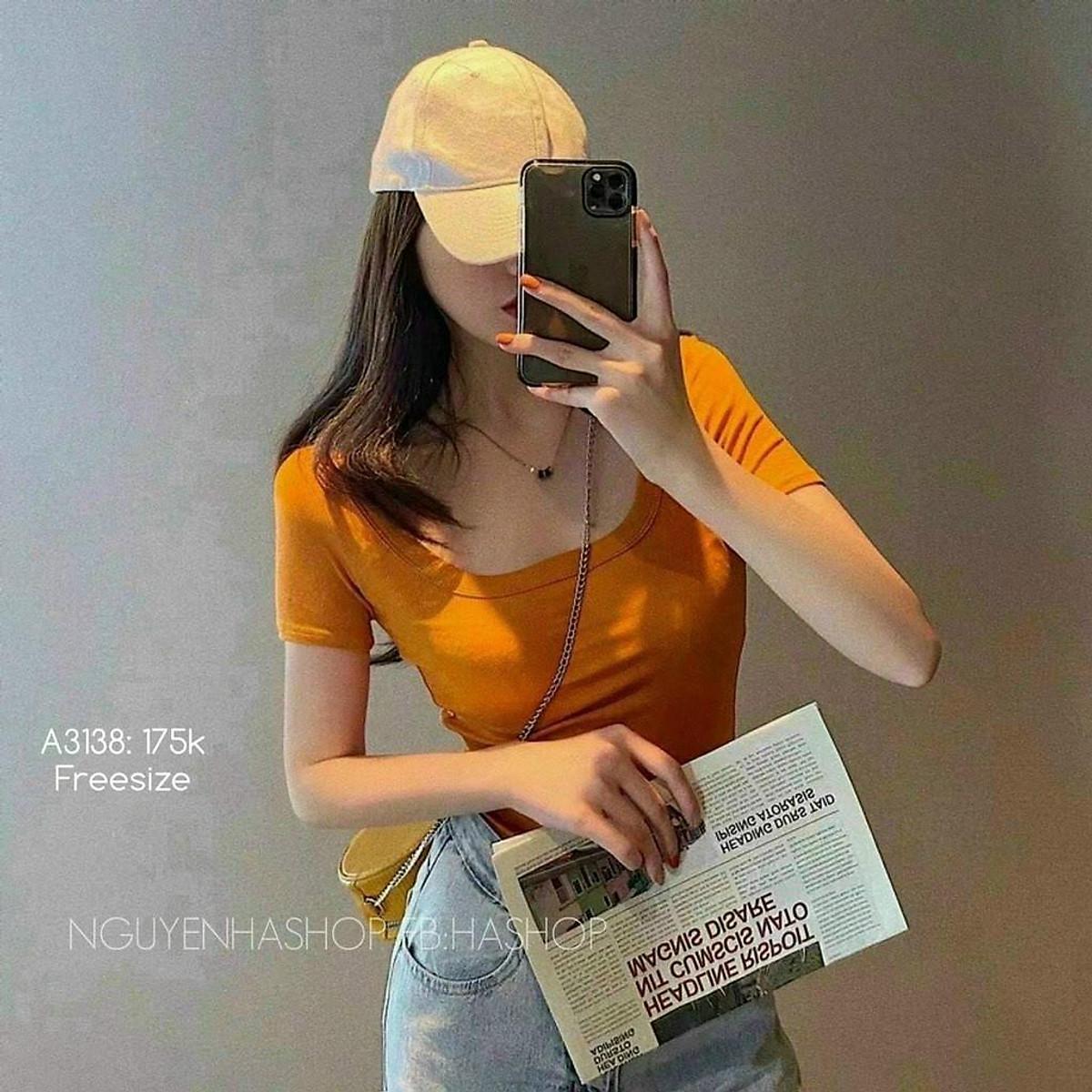 Áo thun nữ dệt kim tay ngắn dáng ôm nhiều màu cho nữ xinh xắn hợp xu hướng thời trang-aloha