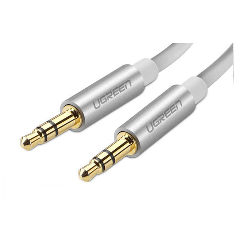 Dây Audio 3.5mm 2 đầu đực dạng cáp tròn mạ vàng 24K, TPE cao cấp dài 3M UGREEN AV119 10754 - Hàng chính hãng