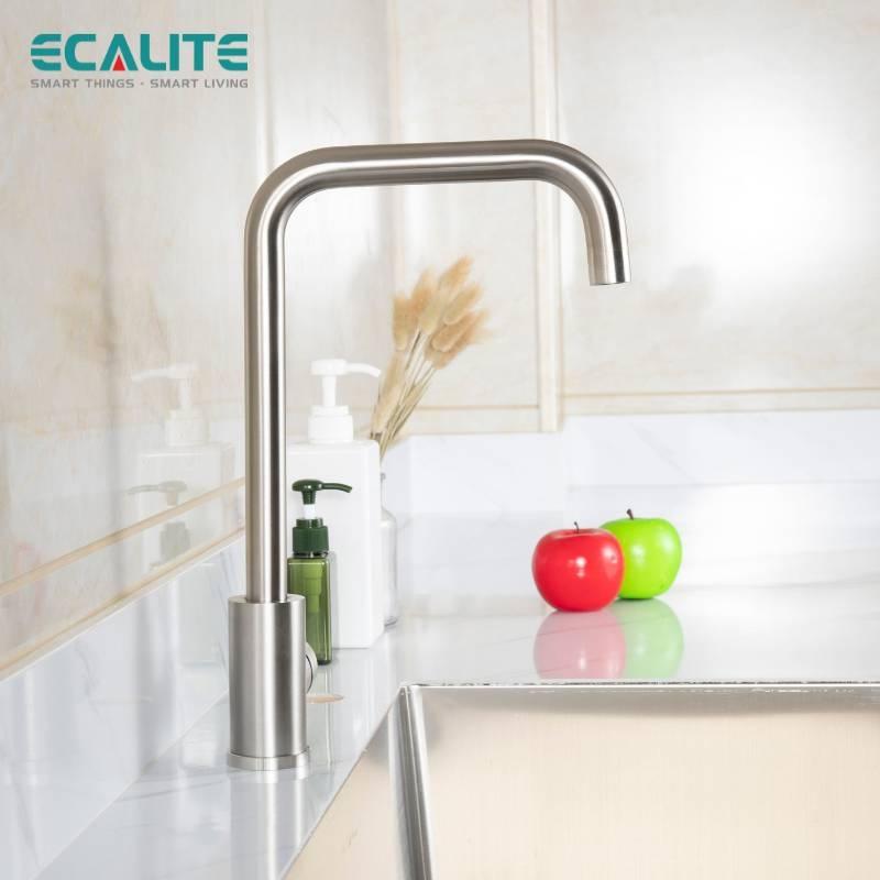 Vòi Rửa Chén Nóng Lạnh Ecalite EF-K128S - Inox 304 Siêu Bền - Cổ Xoay 360 Độ - Hàng Chính Hãng