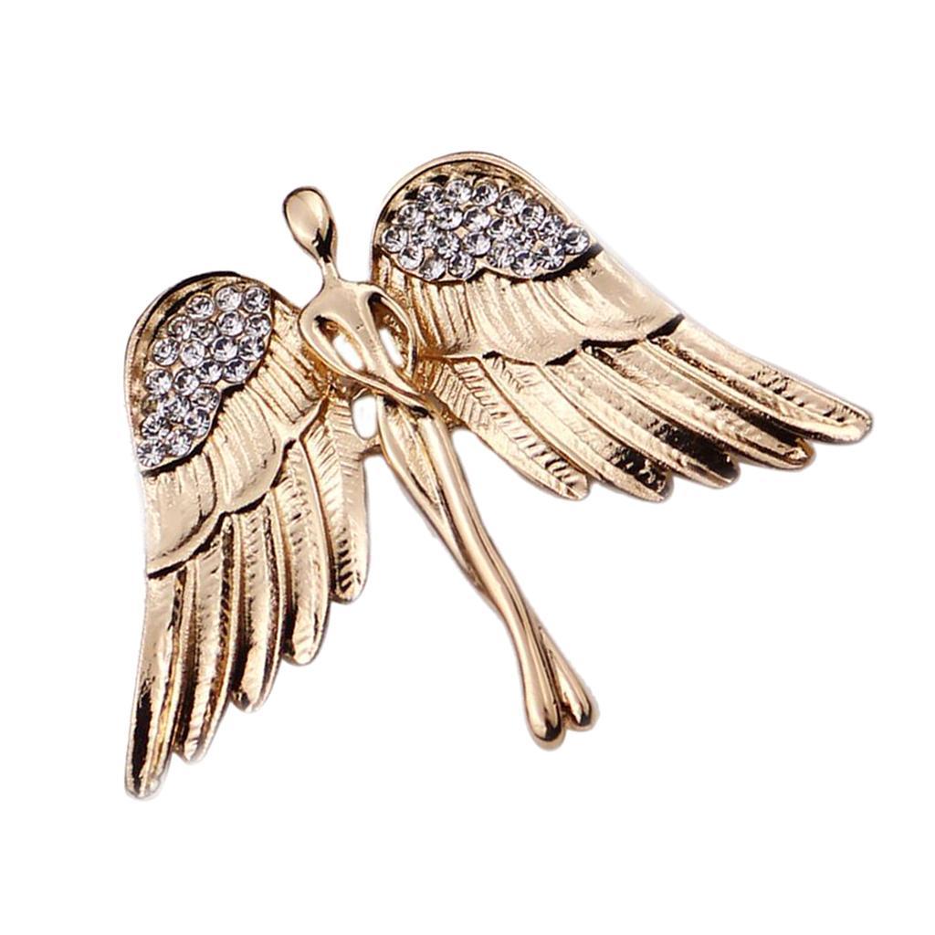 2-4pack Fashion Angel Wings Brooch Charming Crystal Brooch Pin for Men Women