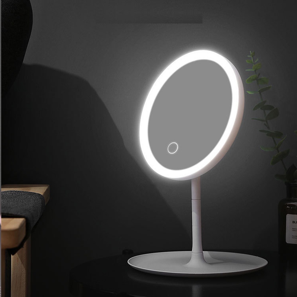 Gương trang điểm có đèn led để bàn làm đẹp cầm tay bổ sung ánh sáng sạc USB (TL15)