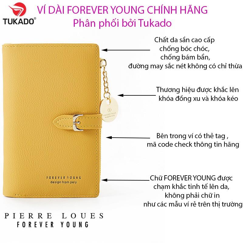 Ví Nữ Dài Cầm Tay FOREVER YOUNG Da Mềm Khóa Đồng Xu Độc Đáo Nhiều Ngăn Tiện Dụng Chất Cực Đẹp FY01 - Tukado