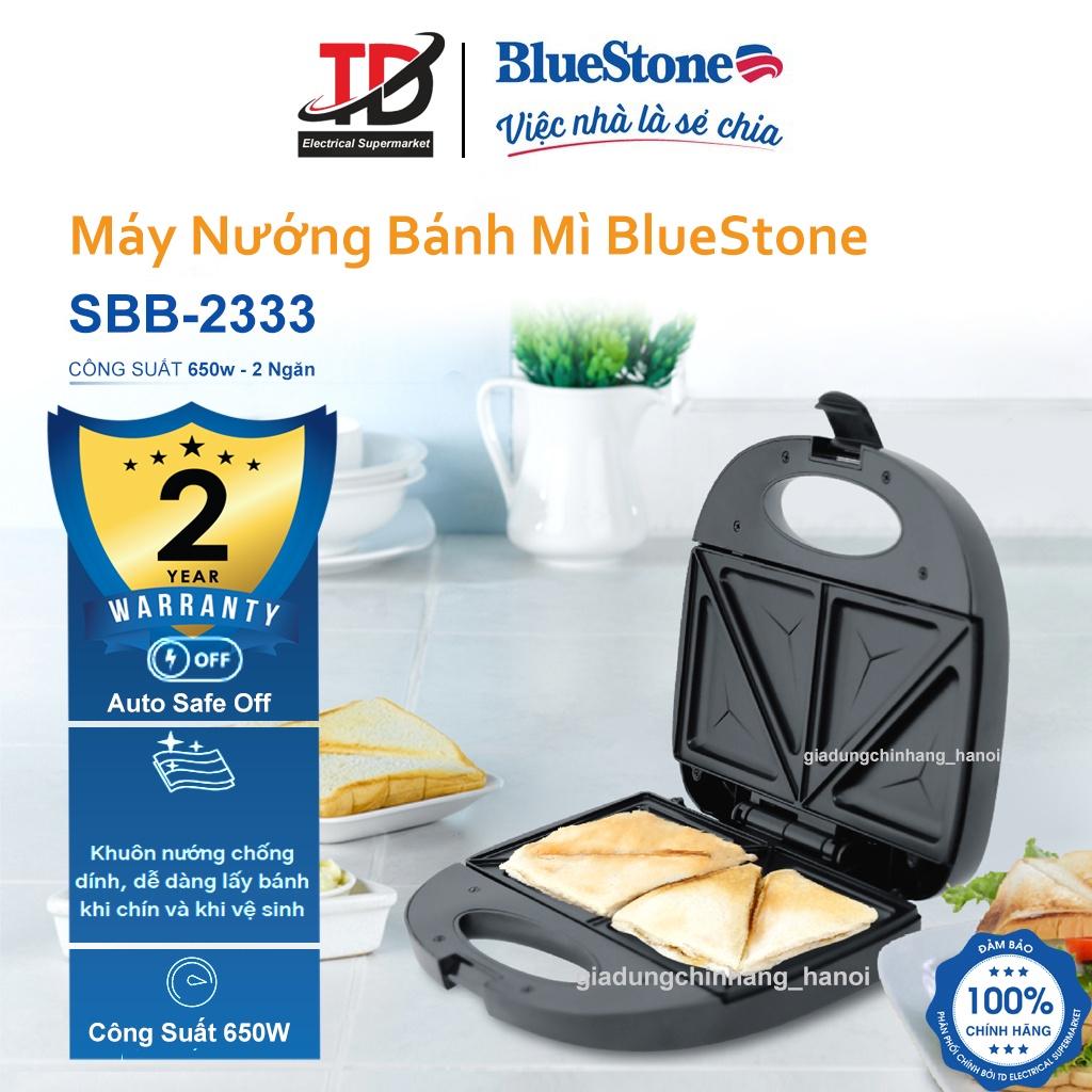 Máy Nướng Bánh Mì BlueStone SBB-2333, Công Suất 650W, 2 Mặt Nướng Phủ Ceramic, Hàng Chính Hãng