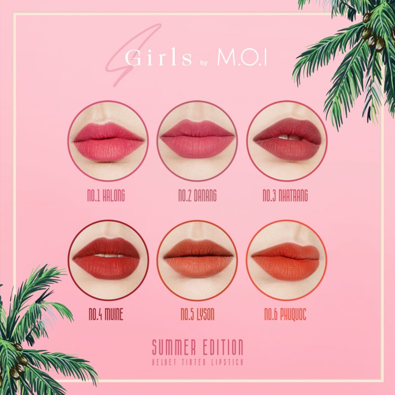 Set 3 Son Môi M.O.I Nhung Lì Sgirl SUMMER EDITION Hồ Ngọc Hà (Chính Hãng)