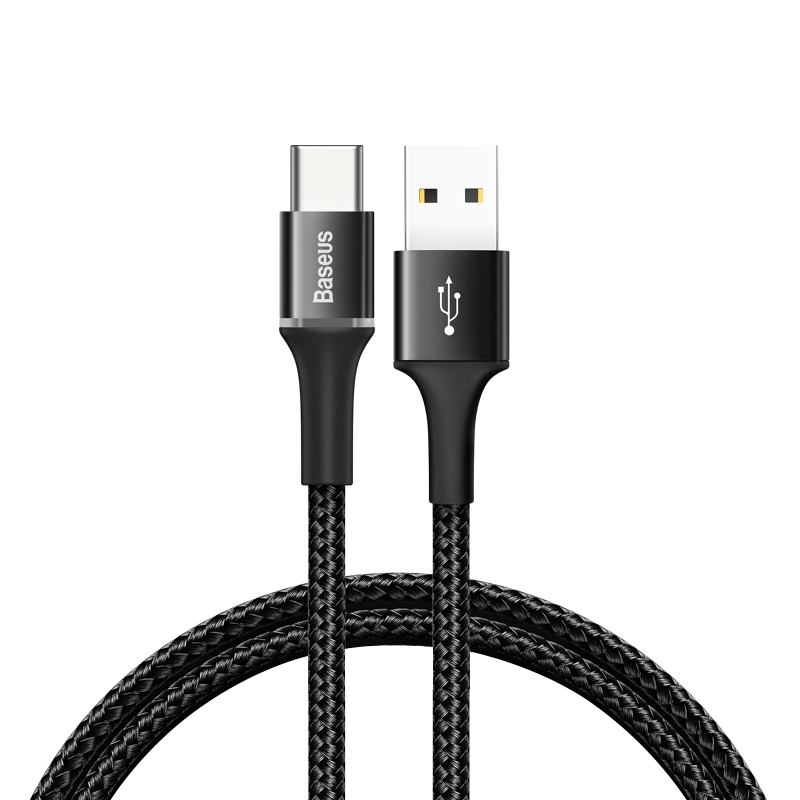 Cáp sạc Baseus halo data cable USB For Type-C Black - Hàng chính hãng