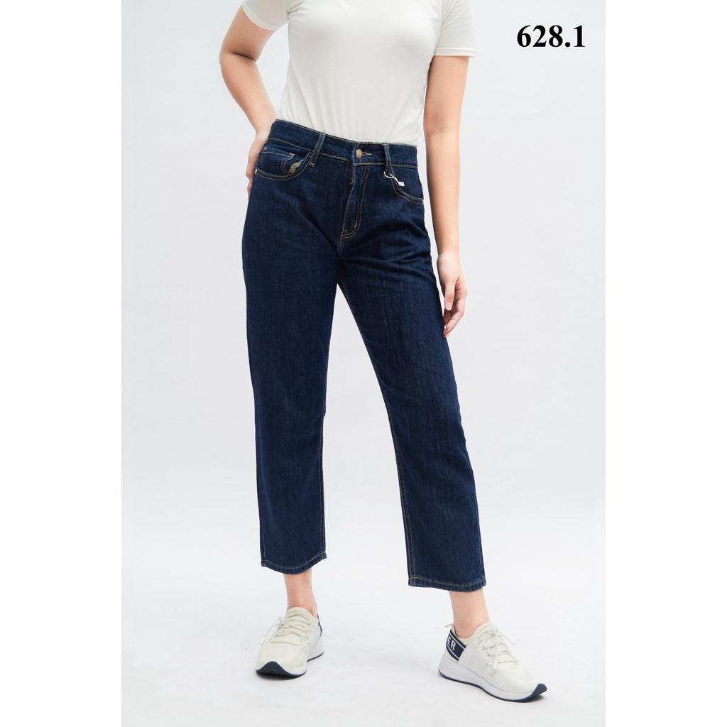 Quần jean boyfriend cotton dáng trơn, hàng vnxk