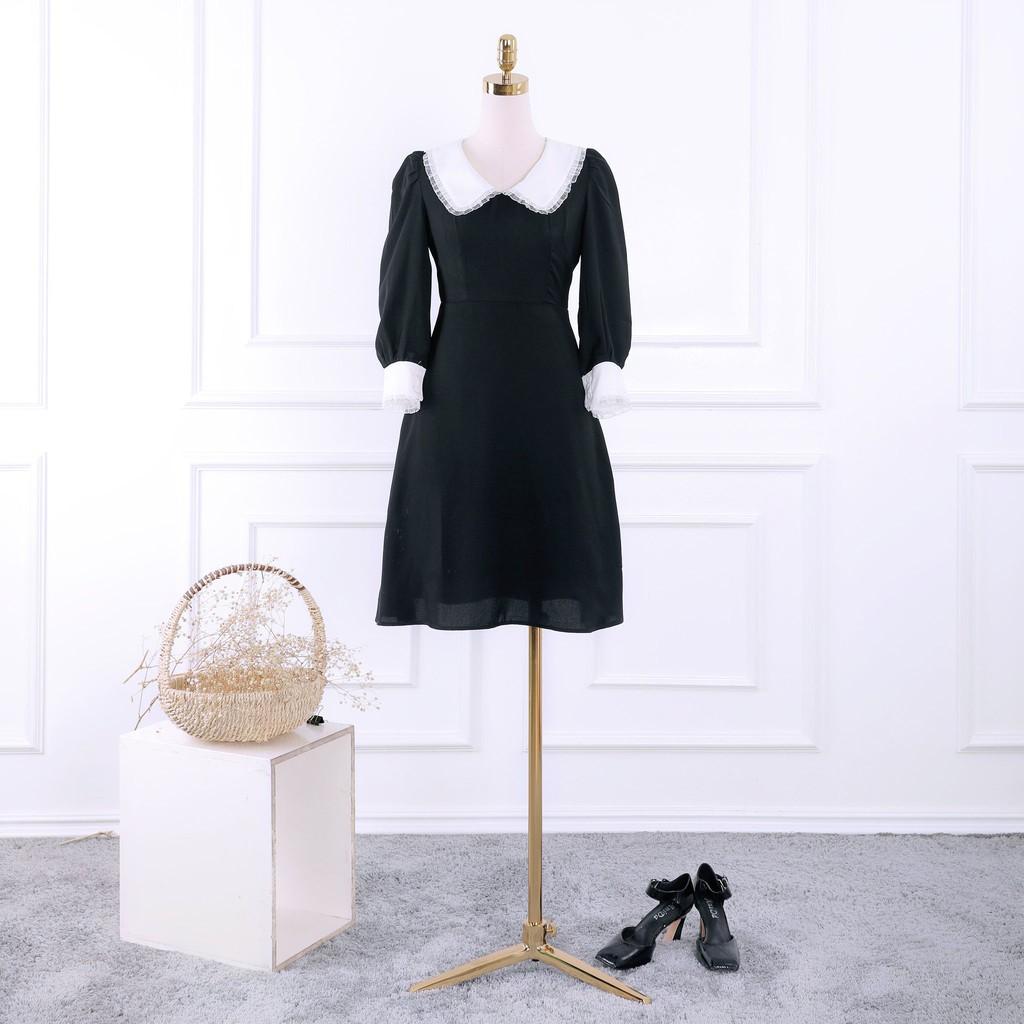 Đầm nữ tay lỡ cổ sen tiểu thư - Váy nữ cách điệu phối tay, cổ TK FASHION DK889