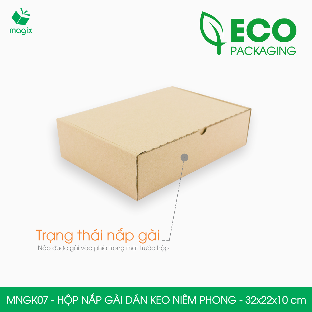 MNGK07 - 32x22x10cm - COMBO 60 HỘP CARTON NẮP GÀI HÔNG CÓ KEO NIÊM PHONG - THÙNG HỘP CARTON ĐÓNG HÀNG