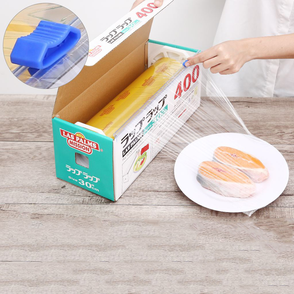 Màng bọc thực phẩm PVC chịu nhiệt hâm nóng lò vi sóng tủ lạnh màng bọc cuộn lớn LAS PAMLS 30cmx300m