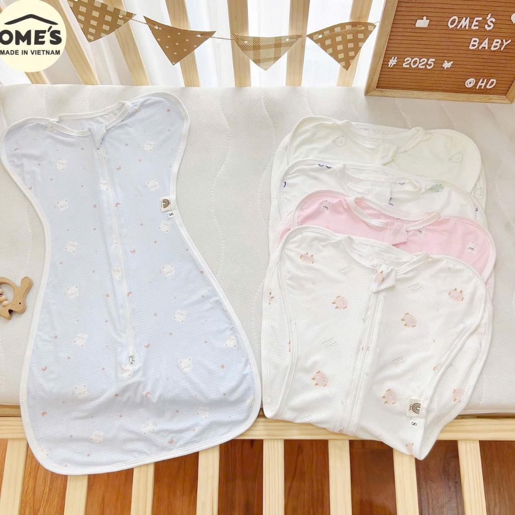 Nhộng Chũn Thông Hơi Giúp Bé Ngủ Ngon Co Giãn, Mềm Mát, Có Khóa 2 Chiều Thoải Mái Và Tiện Dụng - Gấu- Xanh Biển