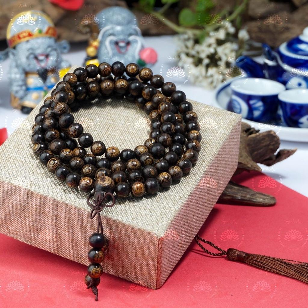 Vòng Tay Trầm Hương 108 Hạt Trầm Sánh Chìm Việt - Chuỗi Tràng Hạt - Vòng Phong Thủy- FREESHIP