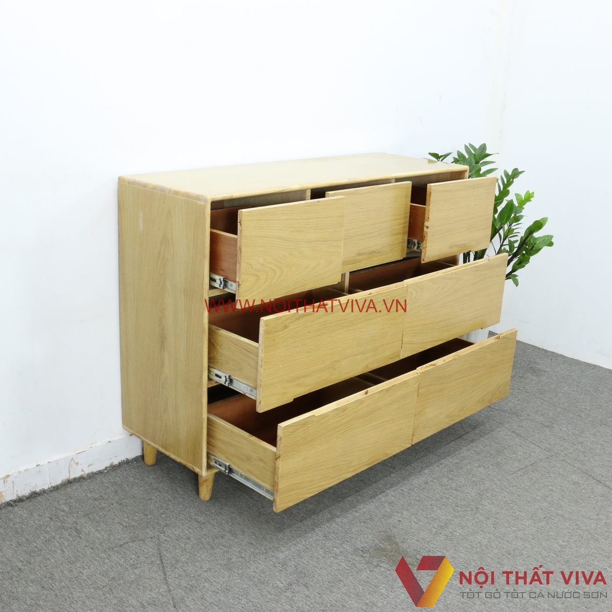 Tủ Gỗ Nhỏ Đựng Quần Áo Chân Cao Màu Sồi Mỹ Tự Nhiên Bền Đẹp Giá Rẻ