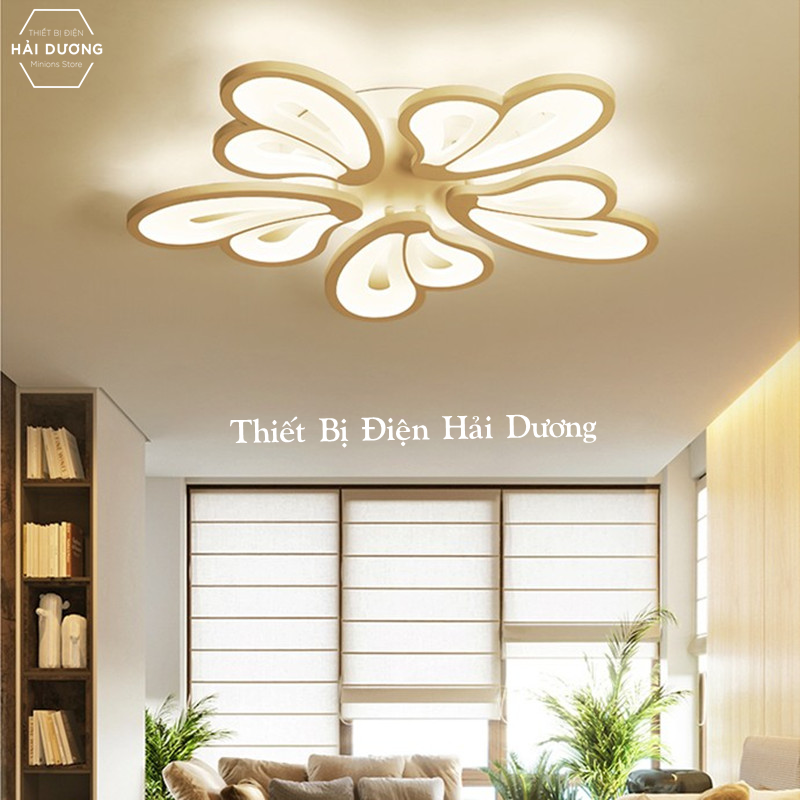 Đèn Ốp Trần Decor 5 Cánh Bướm NT021 - 3 Chế Độ Ánh Sáng - Tăng Giảm Ánh Sáng - Điều Khiển Từ Xa - Kết Nối Điện Thoại
